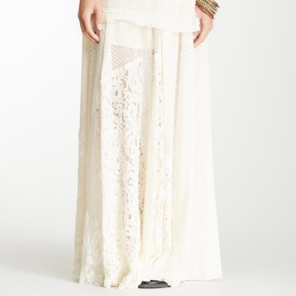 Free People Dresses & Skirts - RARE Free People One Patchwork Lace Skirt NWOT